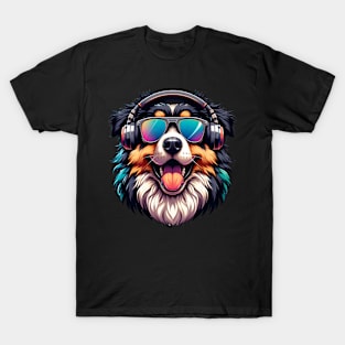 Maremma Sheepdog as Smiling DJ with Headphones T-Shirt